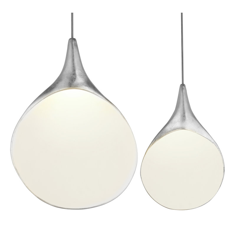 Nove Ceramica 1-Light Pendant, 12.5" H x 8" W x 1.75" D, Silver
