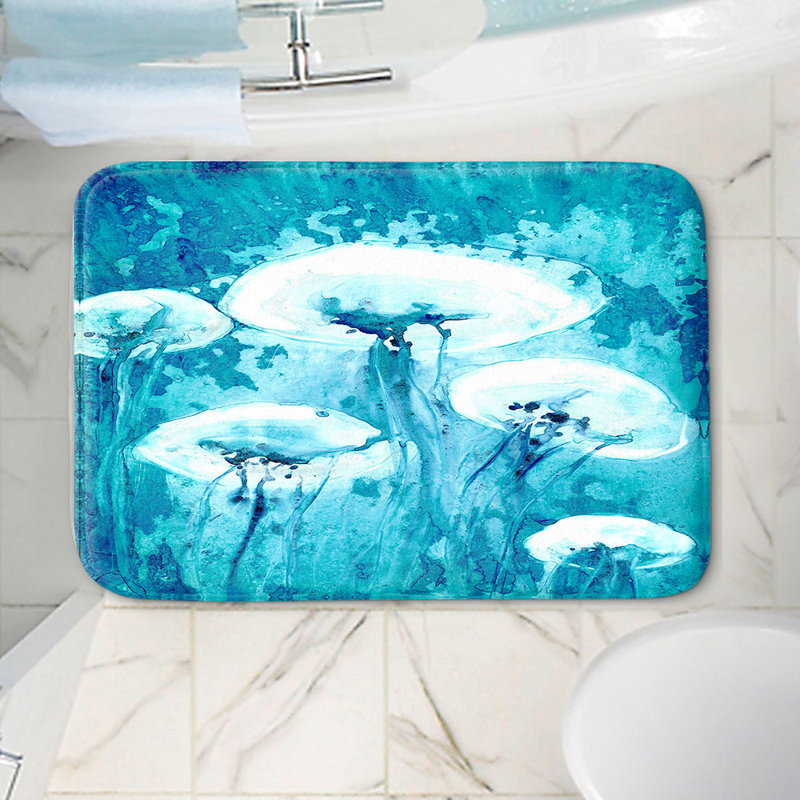 Tapis pour salle de bain Crownpoint Luminous Jelly Fish, L 34 po x L 21 po x H 1 po