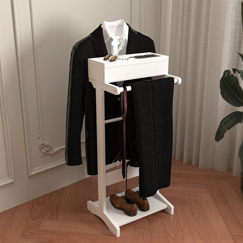 Alvita Freestanding Valet Stand, White