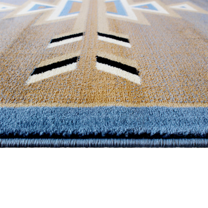 Tapis d'intérieur à motif polyvalent de style sud-ouest Akyah, Rectangle 8 pi x 10 pi