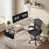 Gray/White Table/Black Chair