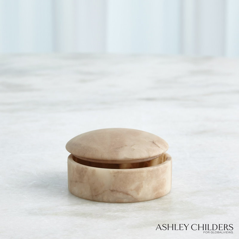 Gala Alabaster Canister-Short, Beige