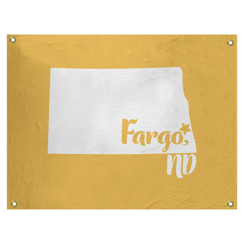 Tapisserie murale fargo north dakota, H 59 po x l 80 po, Jaune
