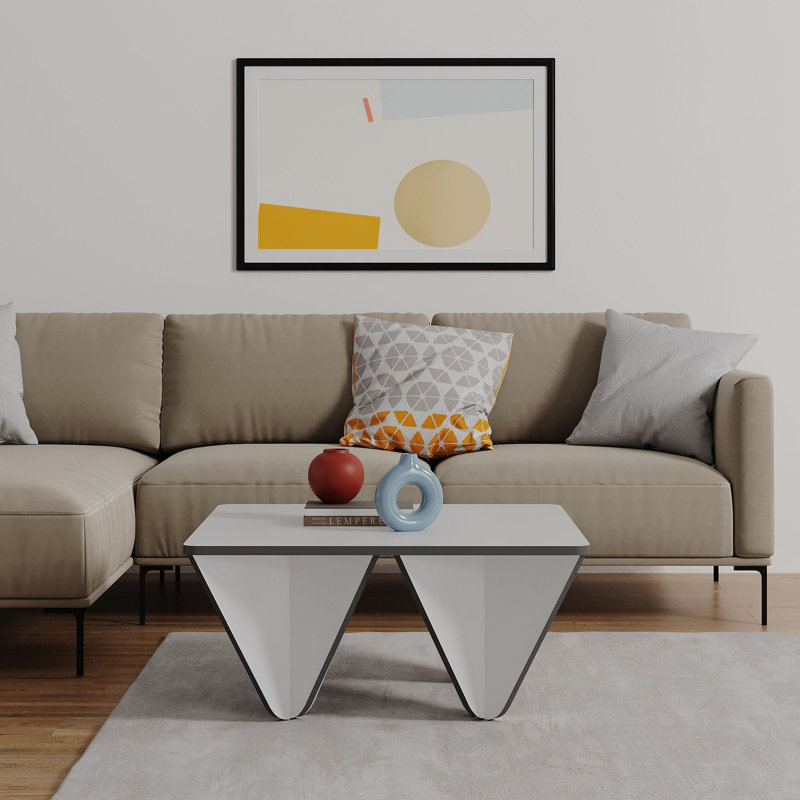 Table basse Haughton, Blanc / anthracite
