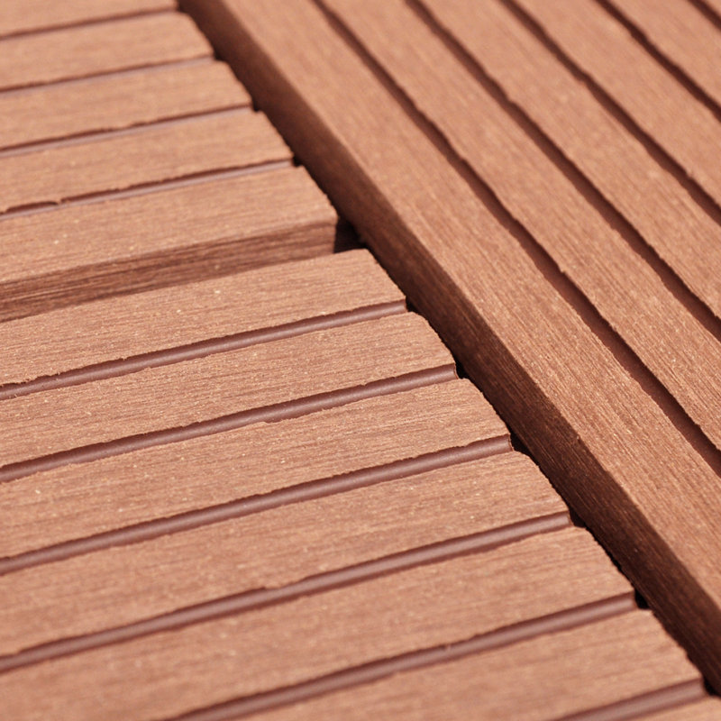 Carreaux de terrasse 11 pièces VPC 11,8 po x 11,8 po VidaXL, Stripe, Teak colour, 11