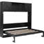 Lit double noir avec 3 armoires de rangement pour gants et ceintures, construction en bois de pin fiable, appartements pliants en noir, objets personnels, espace
