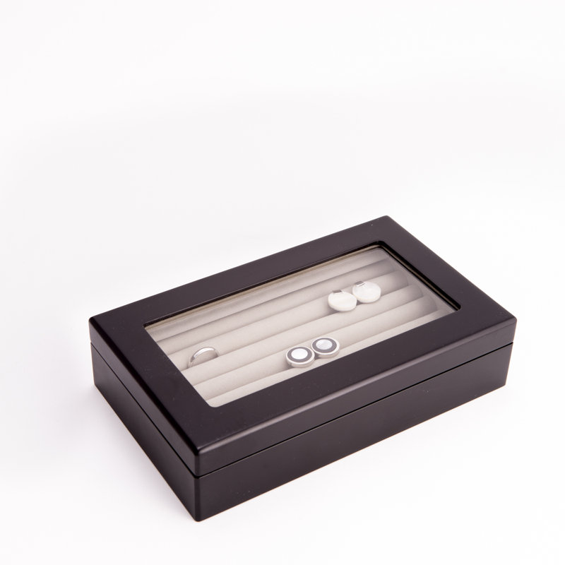Wood Cufflinks Box +, Matte Black
