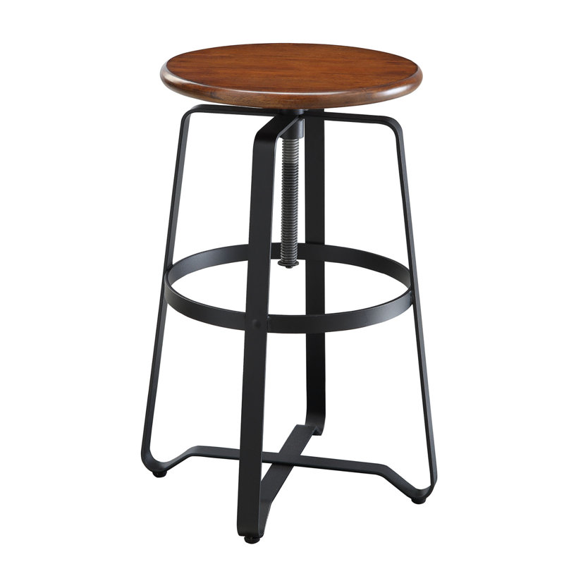 Tabouret de bar réglable moderne brun de 24 po avec siège pivotant