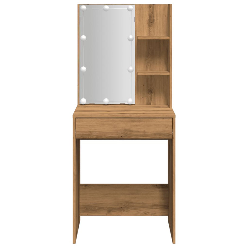 Aris Dressing Table with Mirror, Artisan Oak
