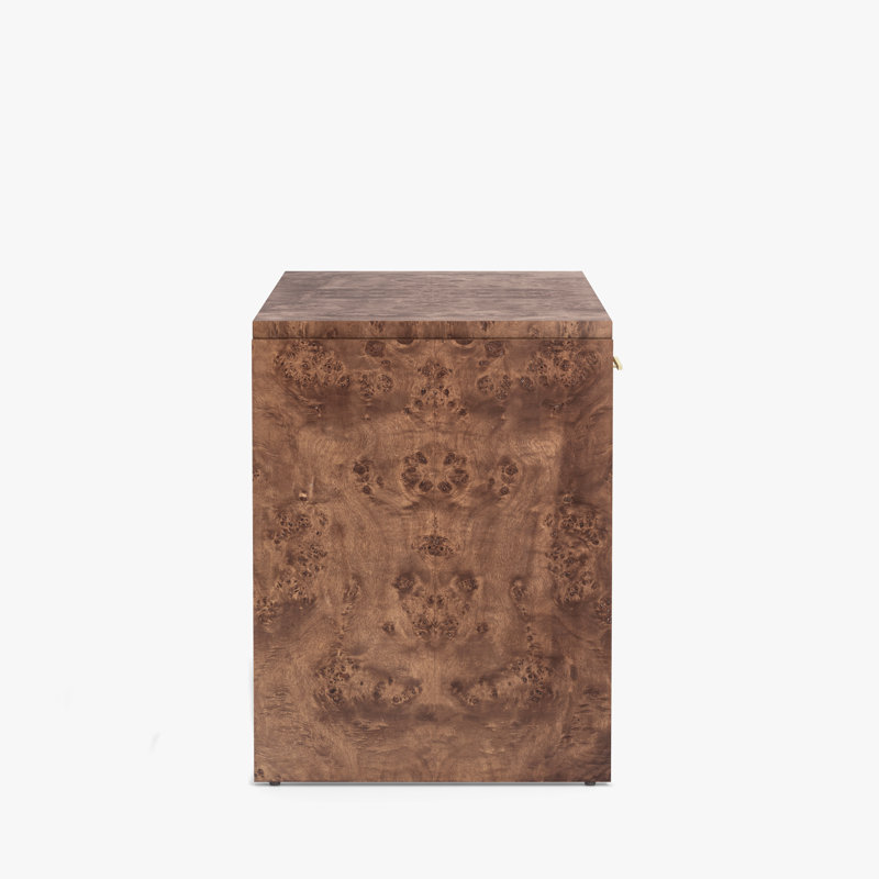 Wesley Modern Burl Wood Desk, Dark Burl