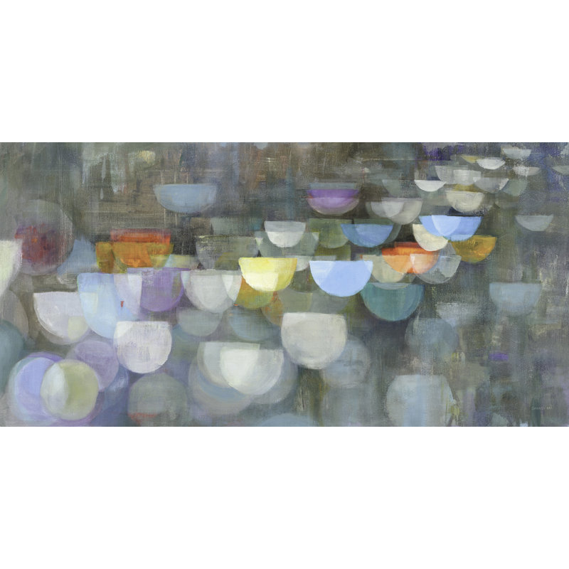 Cercles, bleu, rouge, bleu sarcelle, gris, H 16 po x l 24 po x P 1,5 po