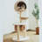Ezlyn Handwoven Bird Nest Cat Tree with Cat Hammock, Braided Cat Condo, Cat Tower for Large Cats with Scratching Posts