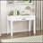 White Finish Writing Desk With Drawer Wooden Furniture 1Pc