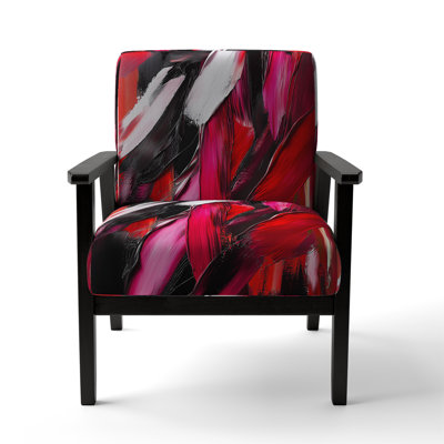 Colorful Abstract Painting Strokes II - Upholstered Modern Accent Chair and Arm Chair