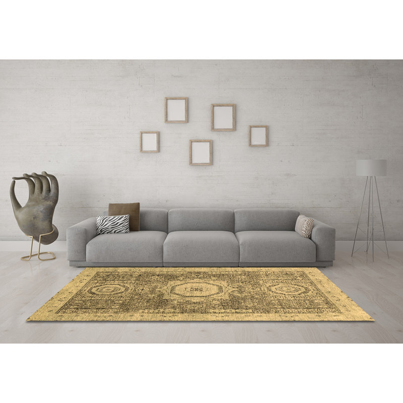 Washable Oriental Indoor Rug, Square 7'