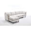 Canapé modulaire modulaire, ensemble de canapé en forme de L pour le salon, fauteuils confortables à 4 places avec repose-pieds mobile beige