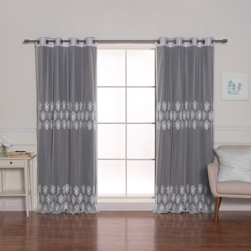 Paire de rideaux occultant et isolants Brunonas Mix & Match, L 52 po x L 96 po, Gris foncé