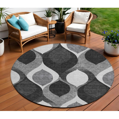 Tapis argenté rond 8 po Ogee