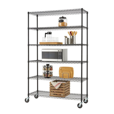 Rayonnage en acier à 6 niveaux TRINITY EcoStorage NSF avec roues (l 48 po x P 18 po)