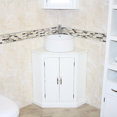 Ancelin 550mm Single Bathroom Vanity with Vessel Stone Basin