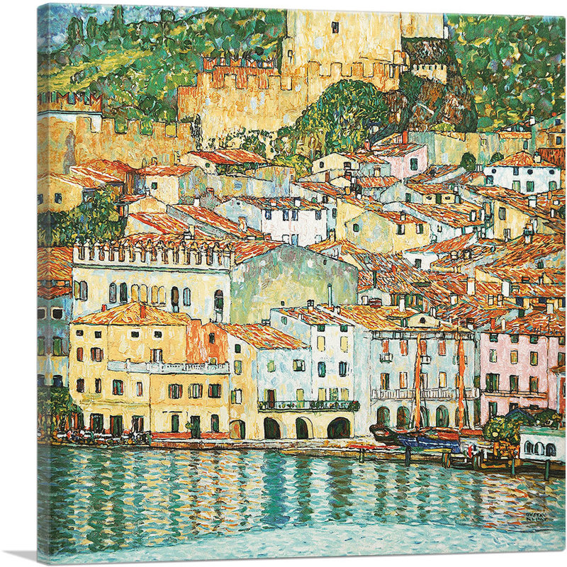 «Malcesine Lake Garda 1913» par Gustav Klimt, reproduction d'art sur toile tendue, H 18 po x l 18 po x 1,5 po