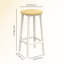 Set of 2 Counter Height Chairs, Bar Stools with Footrest, for Dining Room, Kitchen, Living Room, Natural and White