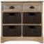 Armoire de rangement en bois Bueno avec deux tiroirs et quatre paniers en rotin classique-422277998