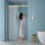 Porte de douche simple à cadre doré l 48 po x H 76 po, verre trempé de 8 mm, installation réversible droite / gauche, espace-124993837