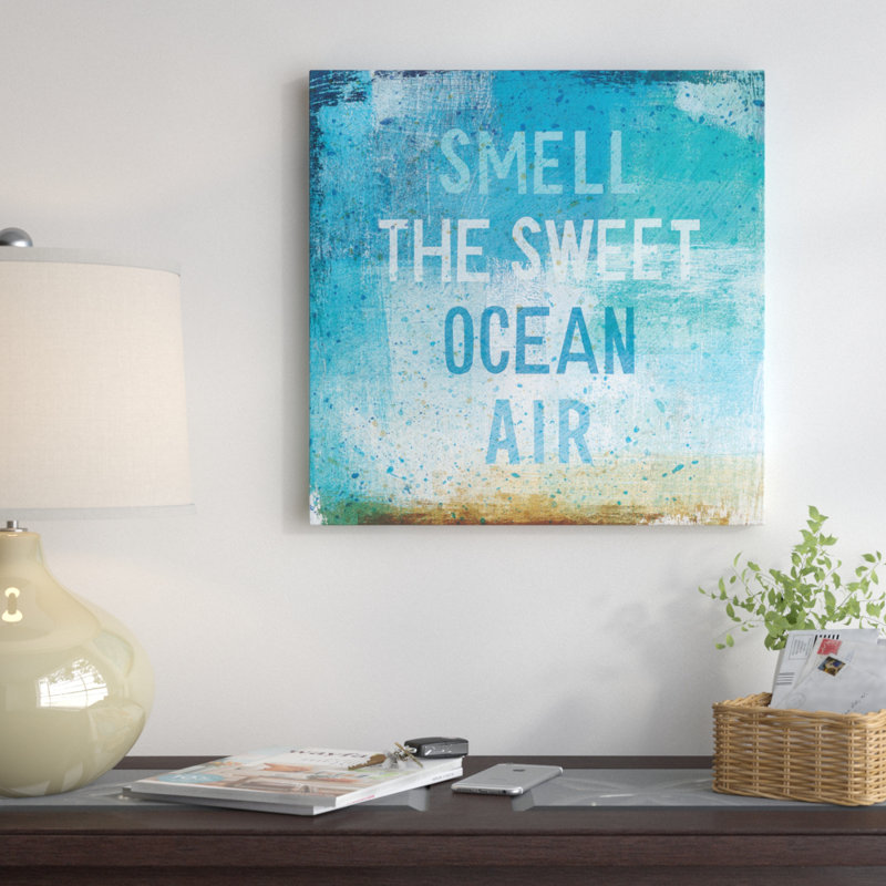 «Beachscape Abstract II», art textuel sur toile, H 18 po x l 18 po x P 1,5 po, Toile tendue, Pas de tapis