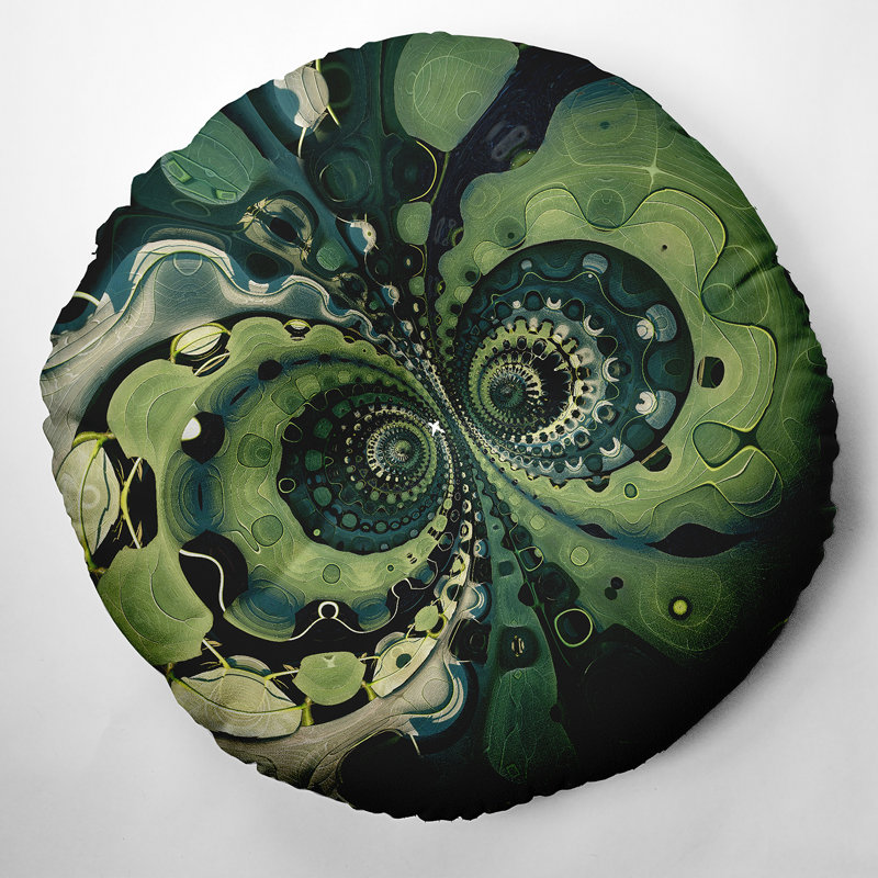148_Oreiller de sol touffeté à motif de feuilles bohémiennes et éclectiques, 26 po x 26 po