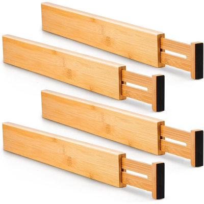 Bamboo Kitchen Drawer Dividers Adjustable Expandable Organizers