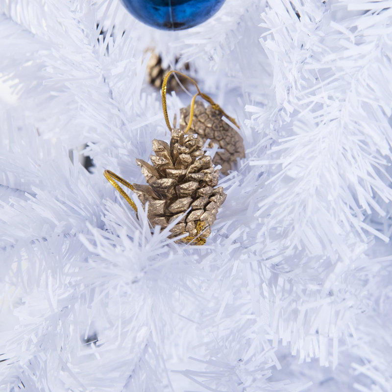 Arbre de noël artificiel pin blanc 16,09" avec support