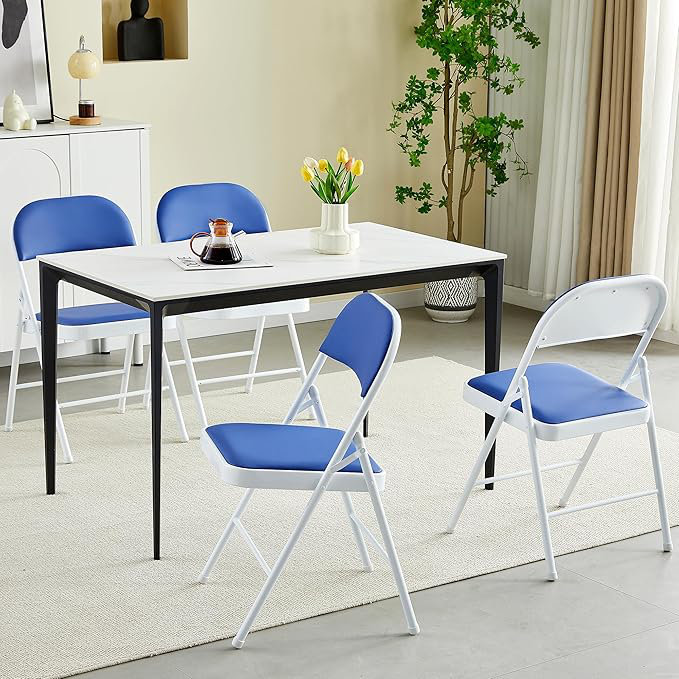 Crume Folding Chair (set of 4), Blue