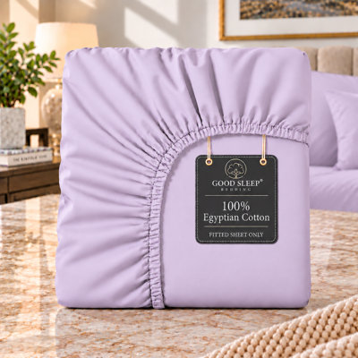 Drap-housse 100% coton à densité de tissage 1000 fils 16 pouces de profondeur, lavande