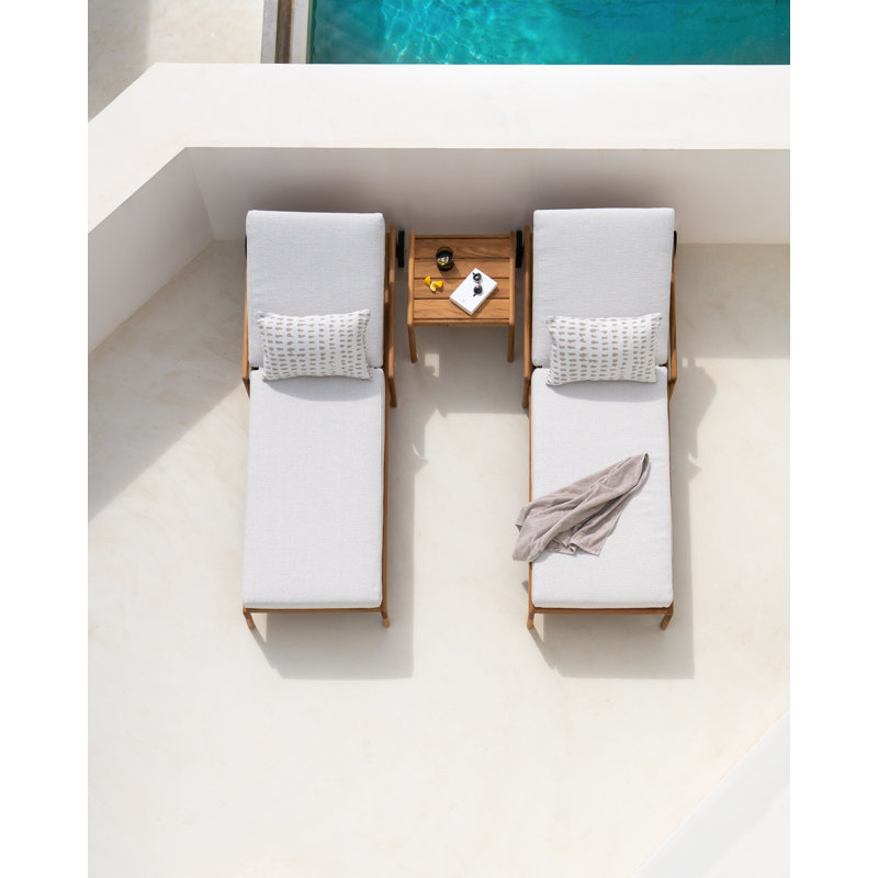 Jack Outdoor Chaise Lounge Cushion, Off White