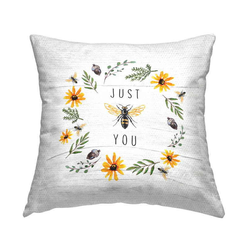 Coussin d'extérieur «Just Bee You» par Elizabeth Tyndall