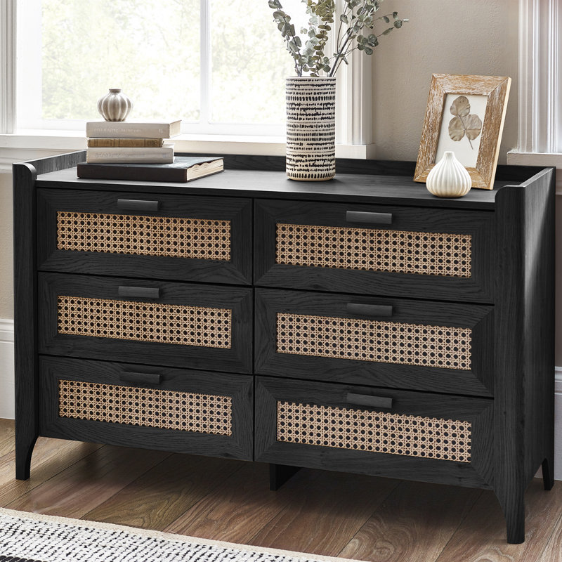 Albelo 120cm W 6 - Drawer Chest of Drawers, Black