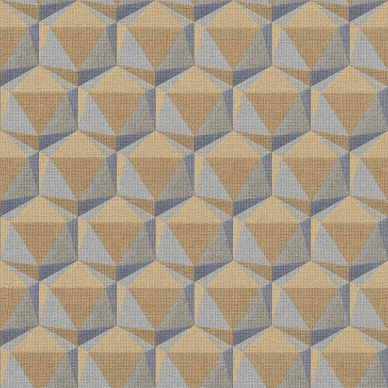 Fusion Geometric Motif 32.97' L x 20.87" Wallpaper Roll, Blue/Orange