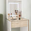 HOMCOM Small Dressing Table with Mirror LED Lights-1855150030