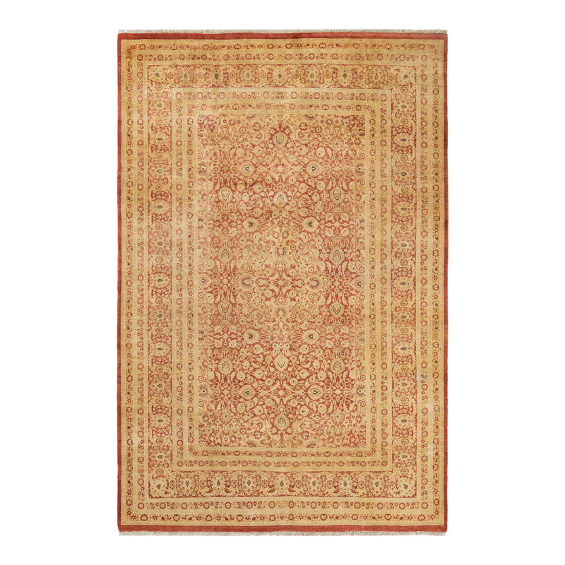Tapis unique en laine noué à la main 6 pi 3 po x 9 pi 4 po nouvel âge Keenan
