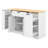 Multi-Functional Storage Sideboard – Extendable Dining Table Alternative With Adjustable Shelves & 3-Tier Pull-Out Rack-213062304