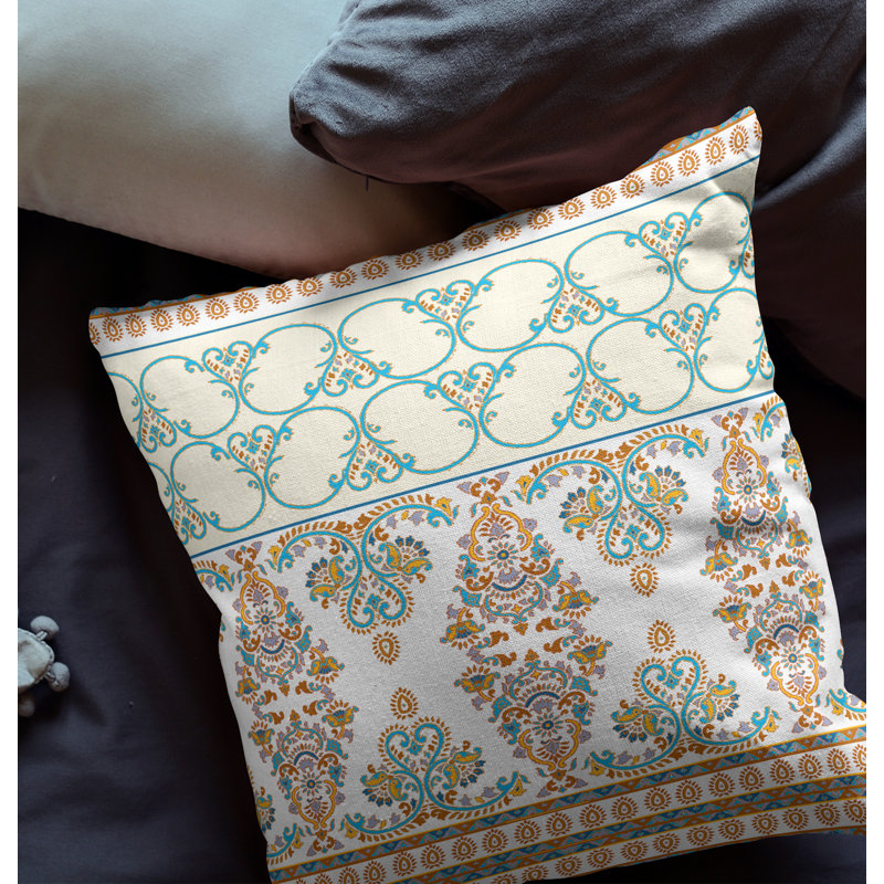 Housse et insert de coussin carré Stevensville, Blanc / bleu, 20 po x 20 po