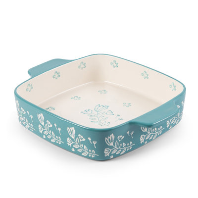 wisenvoy Square Ceramic Stainless Steel 1 Piece Ramekin Casserole Bakeware Set