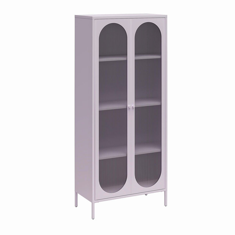 Luna Tall 2-Door Accent Cabinet With Fluted Glass