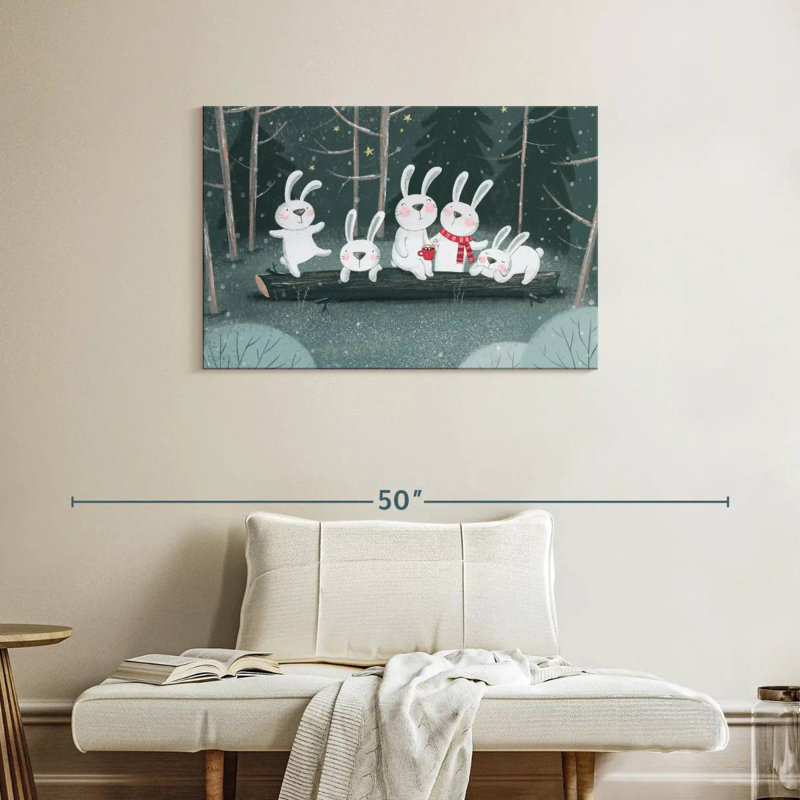 Winter Rabbits, 24" H x 36" W