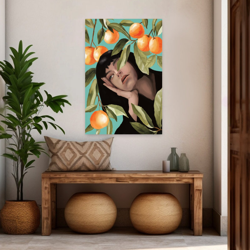 Art mural contemporain abstrait Tangerine Dream, H 48 po x l 32 po