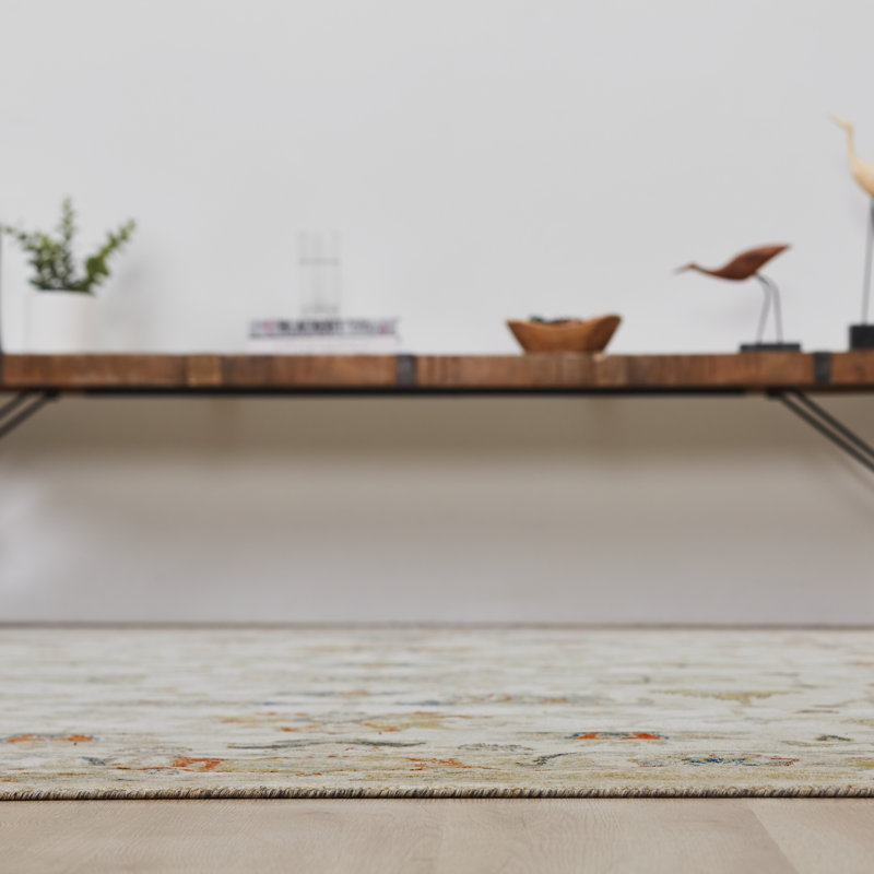Blooma Wool Area Rug in Ivory; Beige; Rust; Navy Blue, Rectangle 8'6" x 11'6"