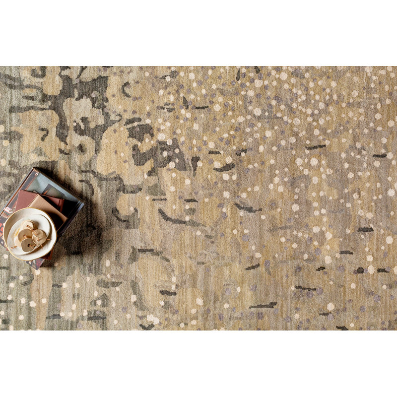 Watercolor Hand Woven Wool Abstract Area Rug, Runner 2' x 8'