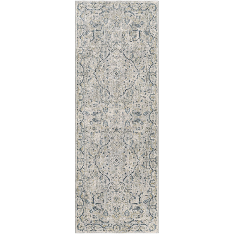 Tapis oriental gris Haddad, Tapis de couloir 2 pi 6 po x 8 pi