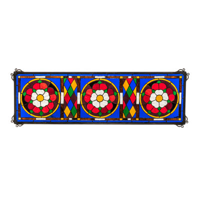 Vitrail de 33 po de largeur x 10 po de hauteur Tudor Trio